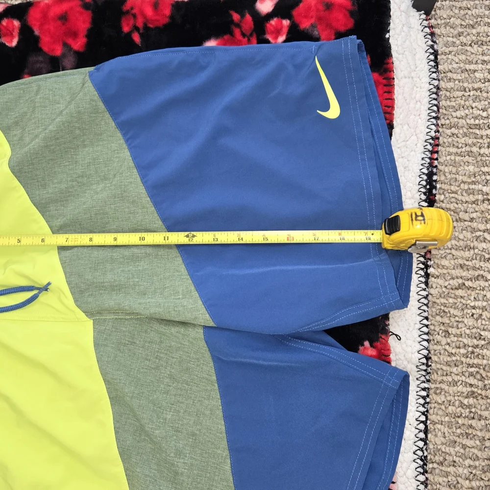 Nike Men's Colorblock Shorts - Blue, Green, Yellow